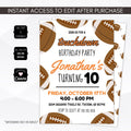 football birthday party invitation